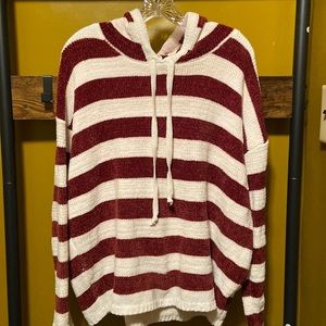 Red and white over sized hoodie